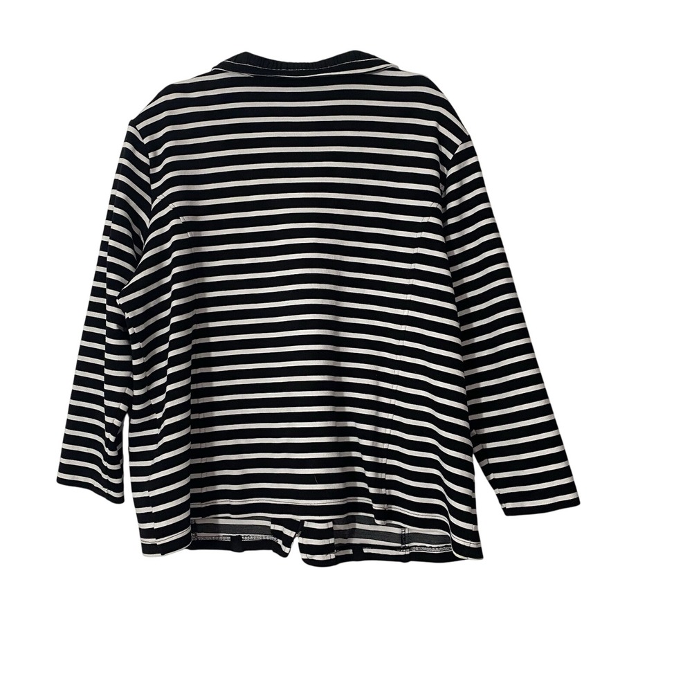 Allison Daley Women's Black White Striped Jacket Shoulder‎ Pads Size 3x - Picture 4 of 7